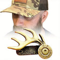 Brass Antler Hat Clip – Handcrafted Metal Brim Clip for Hunters Hat Brim Clip Axl 1pc