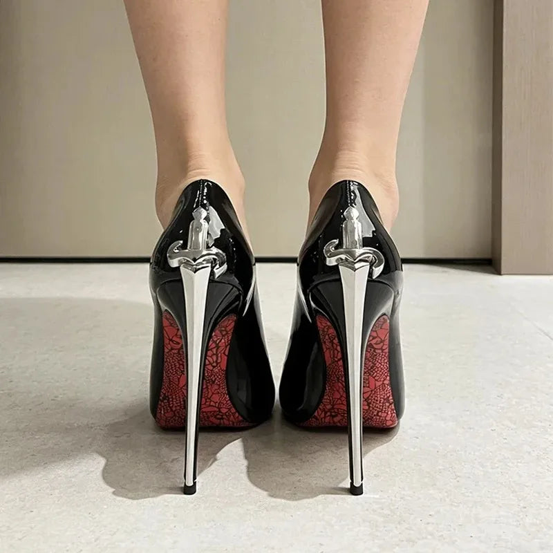Women's Genuine Leather Stiletto Pumps | Pointed Toe High Heels Stiletto Pumps Axl