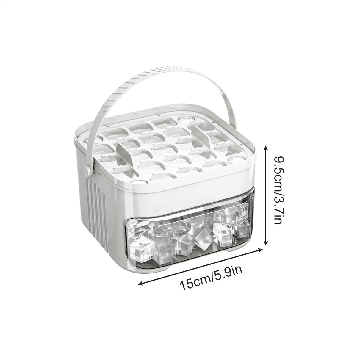 50-Cavity Press Ice Tray Mold with Lid & Storage Bin Ice Cube Tray Axl