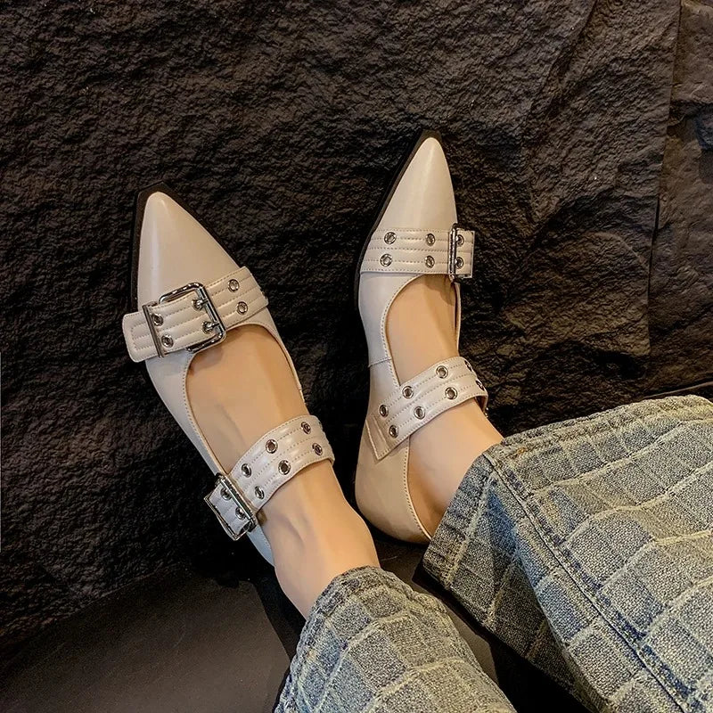 Women's Flat Slingback Sandals – Pointed Toe Buckle Fashion Women's Flat Sandals Axl