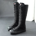 Women's Canvas Knee-High Boots – Lace-Up Zipper Style Canvas Knee-High Boots Axl a2 2.5cm height 42