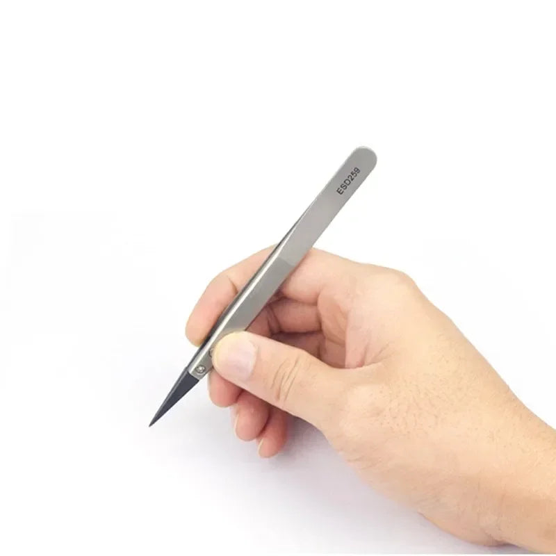 ESD-Safe Precision Tweezers | Anti-Static Stainless Steel Tool Precision Tweezers Axl