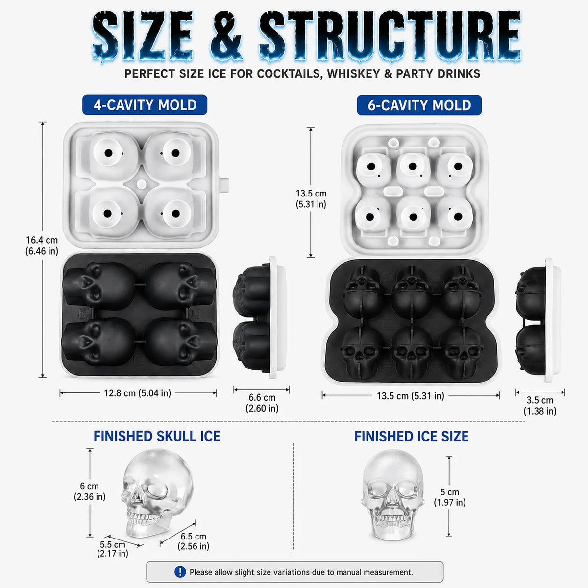 3D Skull Silicone Ice Cube Mold – Whiskey & Halloween Cocktails Silicone Ice Mold Axl