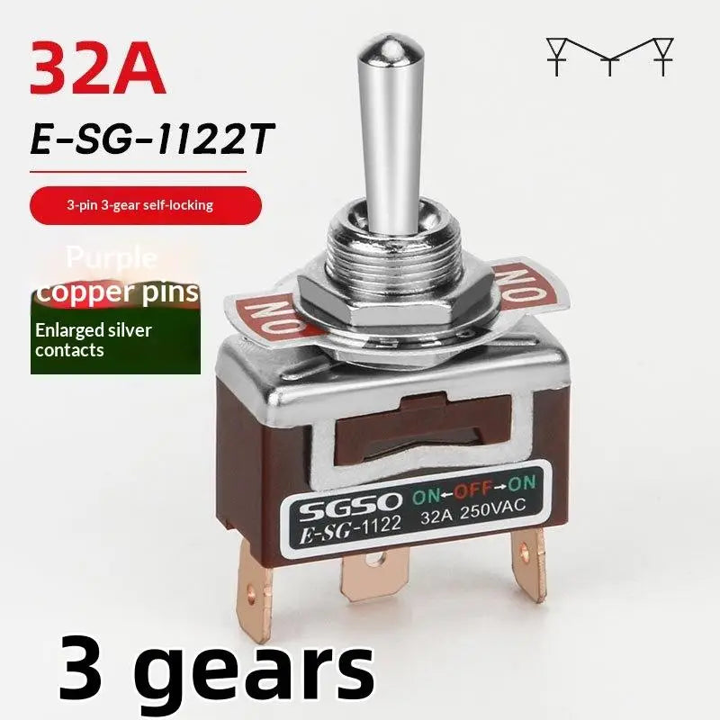 E-SG Self-Locking Rocker Toggle Switch 32A 250VAC 2/3/4/6 Pin Rocker Toggle Switch Axl 1122T 3Pin