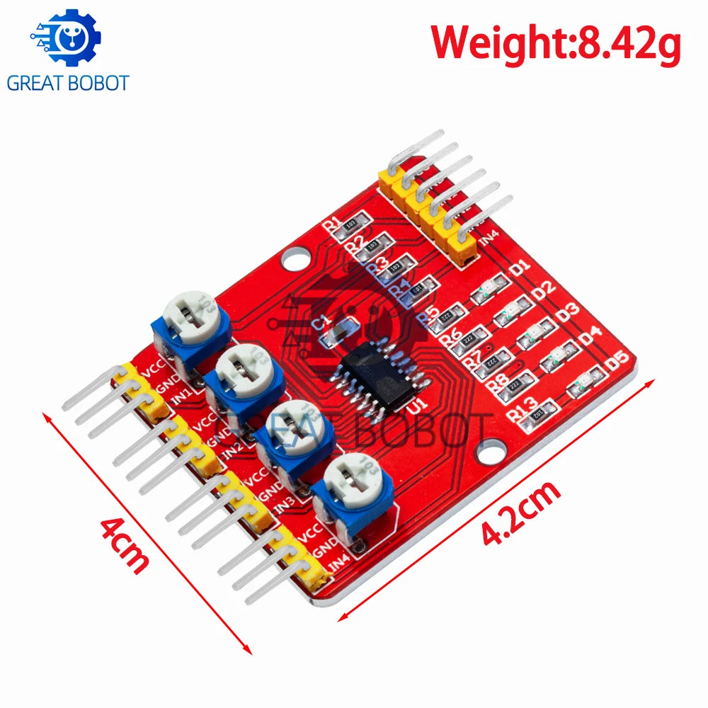 4-Channel IR Tracking & Obstacle Avoidance Module | Robots & Cars IR Sensor Module Axl