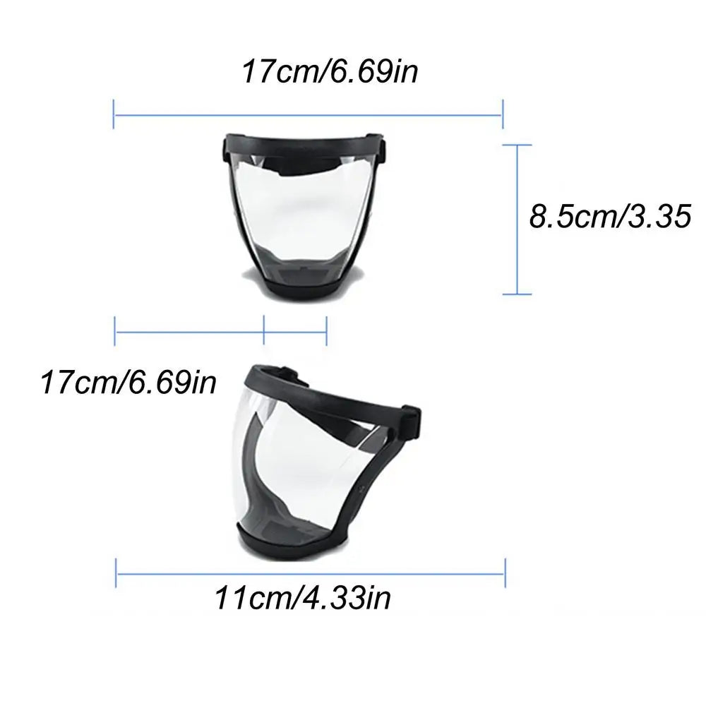 Anti-Fog Full Face Shield – Adjustable Reusable Clear Visor Safety Face Shield Axl Black