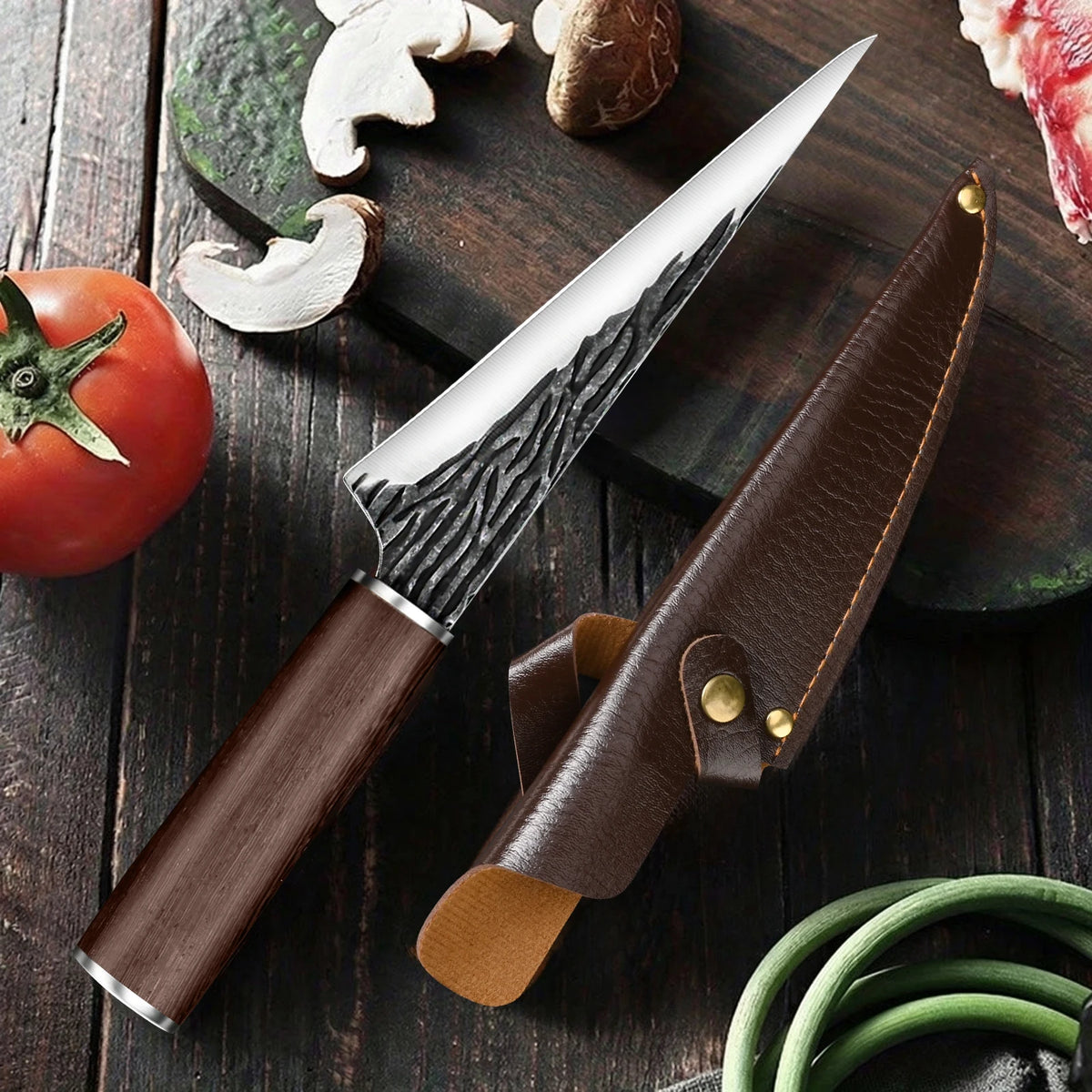 PLYS Forged Stainless Steel Boning & Slicing Knife – Wood Handle Boning Knife Axl Utility knife