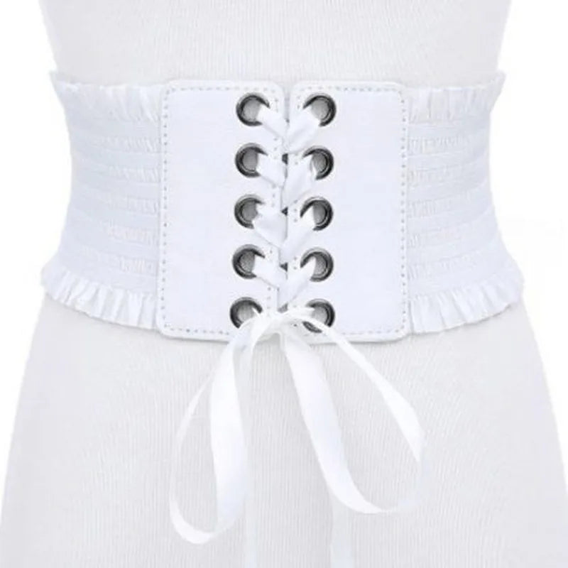 Women's Wide Elastic Corset Belt with Tassels | High Waist Wide Corset Belt Axl