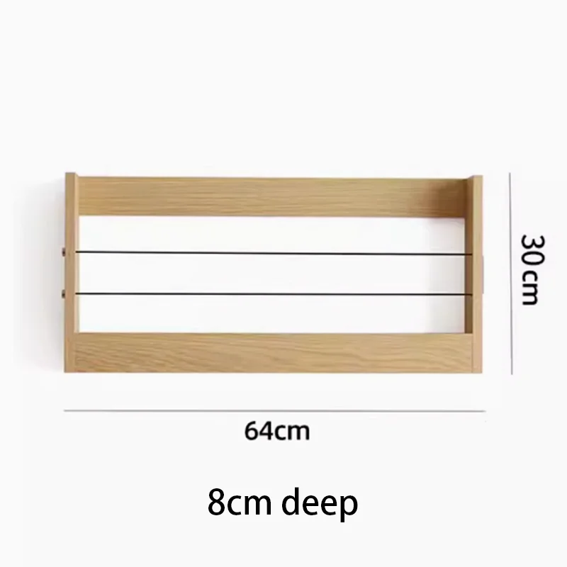 Wooden Floating Wall Shelf – Multifunctional Storage Rack Floating Wall Shelf Axl Yellow Oak Type B
