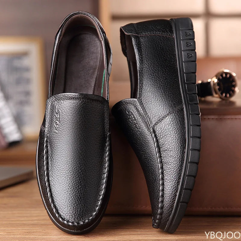 Men's Genuine Leather Slip-On Loafers | Handmade Moccasin Men's Leather Loafers Axl