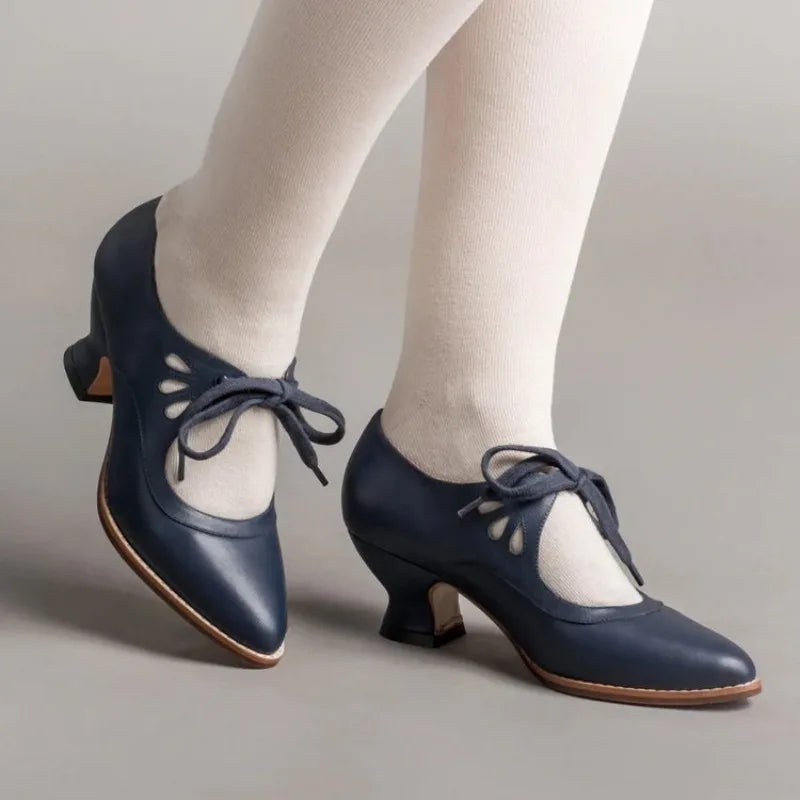 Women's Pointed Toe Wedge Mules – Lace-Up Dress Sandals Wedge Mule Sandals Axl
