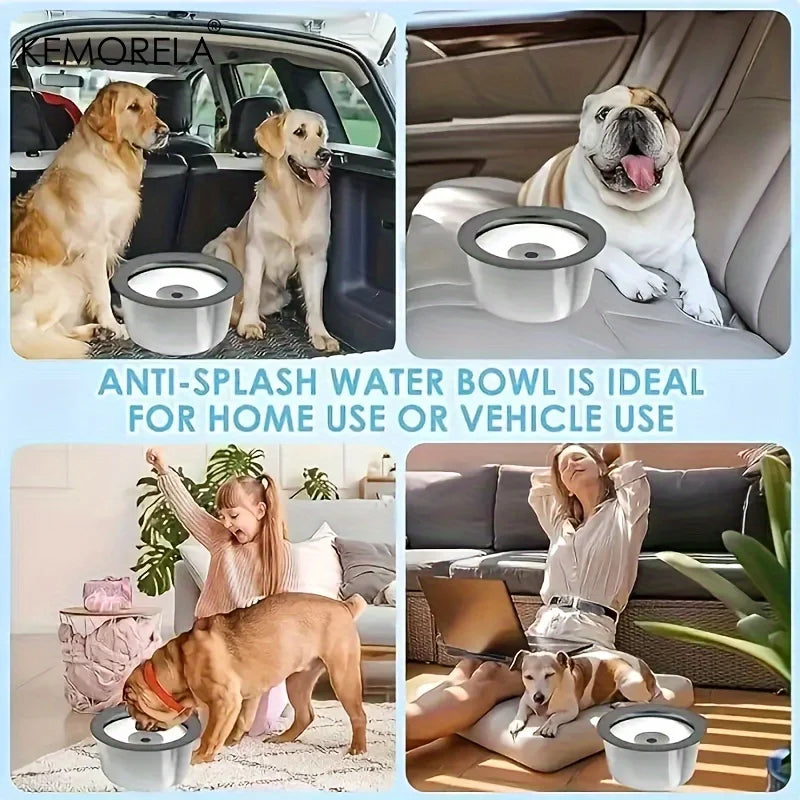 KEMORELA Anti-Spill Dog Water Bowl – Floating Disk Design Pet Water Bowl Axl