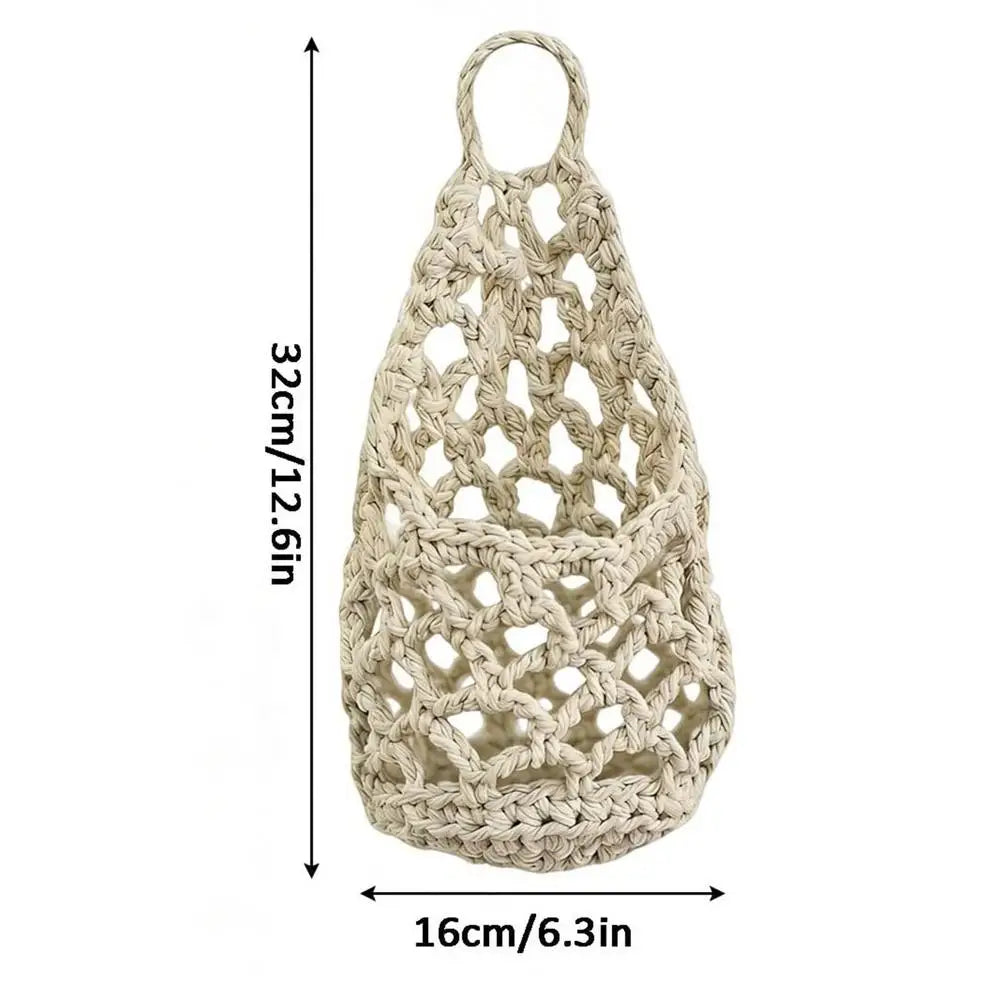 Macrame Plant Hanger – Boho Woven Cotton Hanging Planter Macrame Plant Hanger Axl White