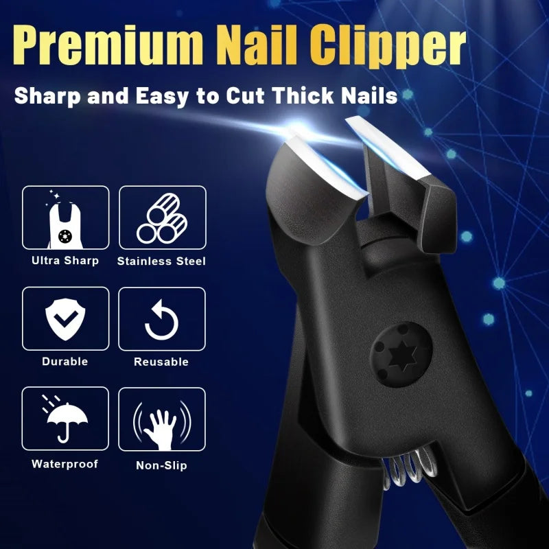 Non-Slip Nail Clipper for Thick Nails – Wide Jaw Stainless Steel Nail Clipper Axl