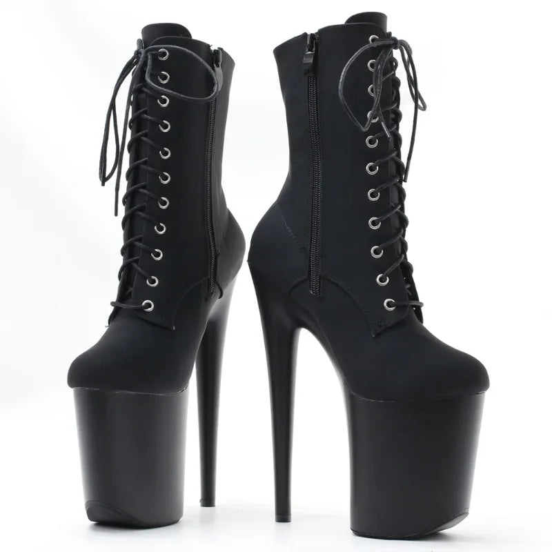 Women's Platform Ankle Boots – 20cm Spike Heel Zip-Up Platform Ankle Boots Axl