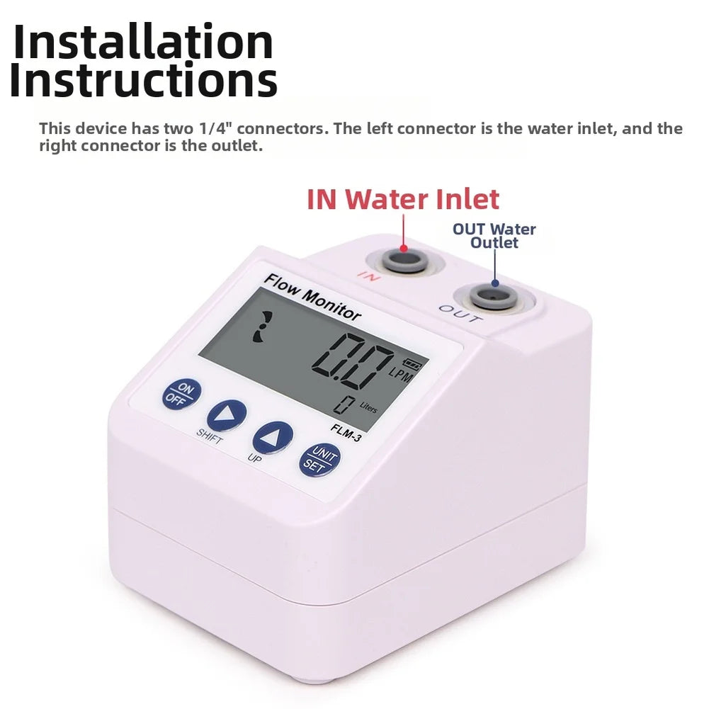 FLM-3 Digital Water Flow Meter LCD – RO Filter Monitor & Alarm Water Flow Meter Axl