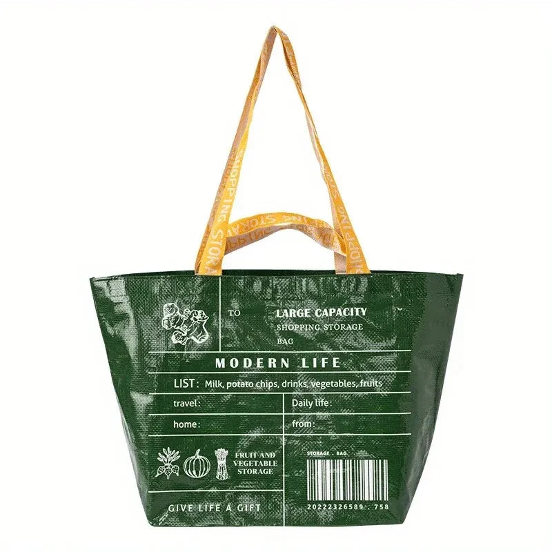 Large Waterproof PP Woven Reusable Shopping Bag – 52×33cm Reusable Shopping Bag Axl Green