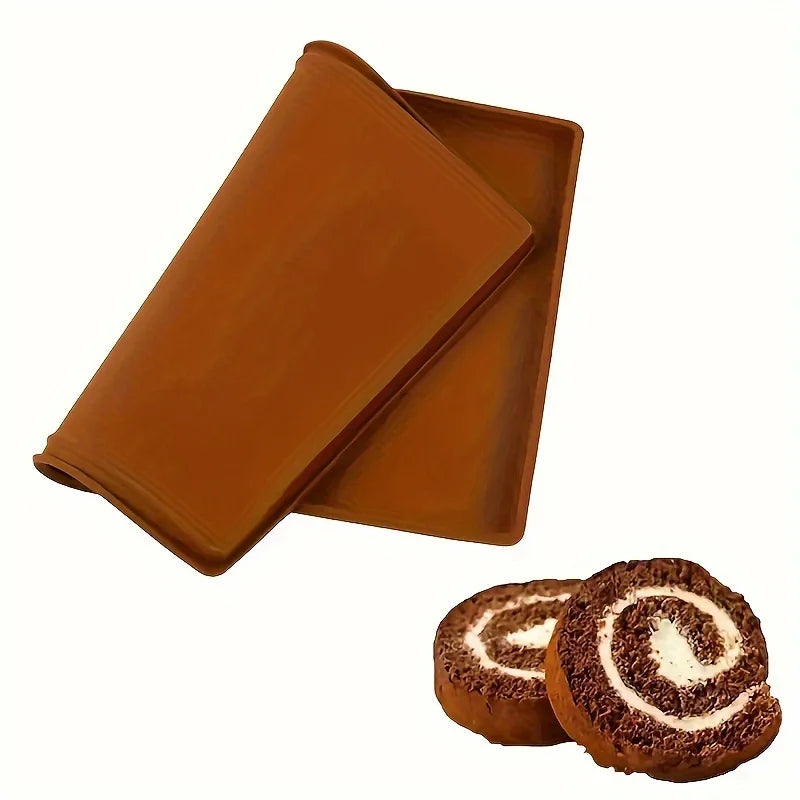 Reusable Silicone Baking Mat – Non-Stick Pastry Rolling Mat Silicone Baking Mat Axl Chocolate 1pc
