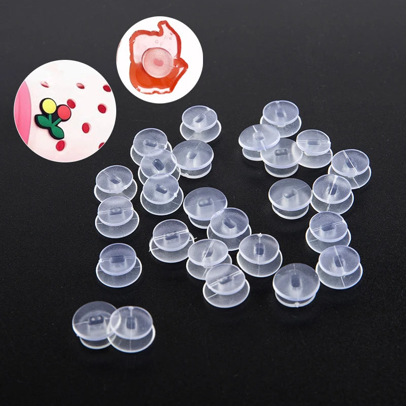 25Pcs Transparent Buttons for DIY Sandal Shoe Charms & Decor Shoe Charm Buttons Axl