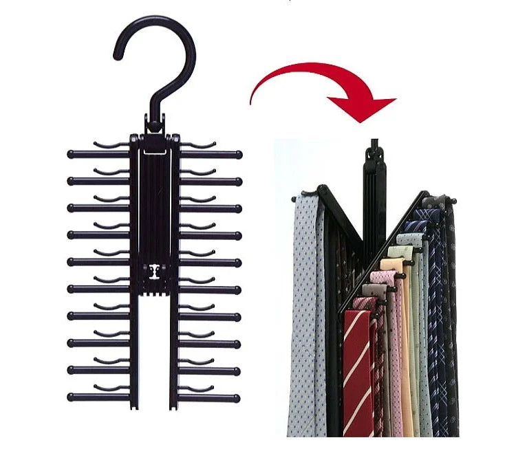 20-Row Tie & Belt Hanger Rack – Rotating Closet Organizer Closet Organizer Rack Axl