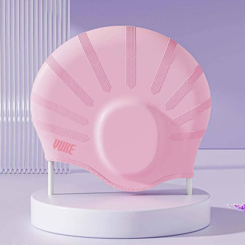 Elastic Silicone Swim Cap – Waterproof Diving & Snorkeling Hat Silicone Swim Cap Axl Pink