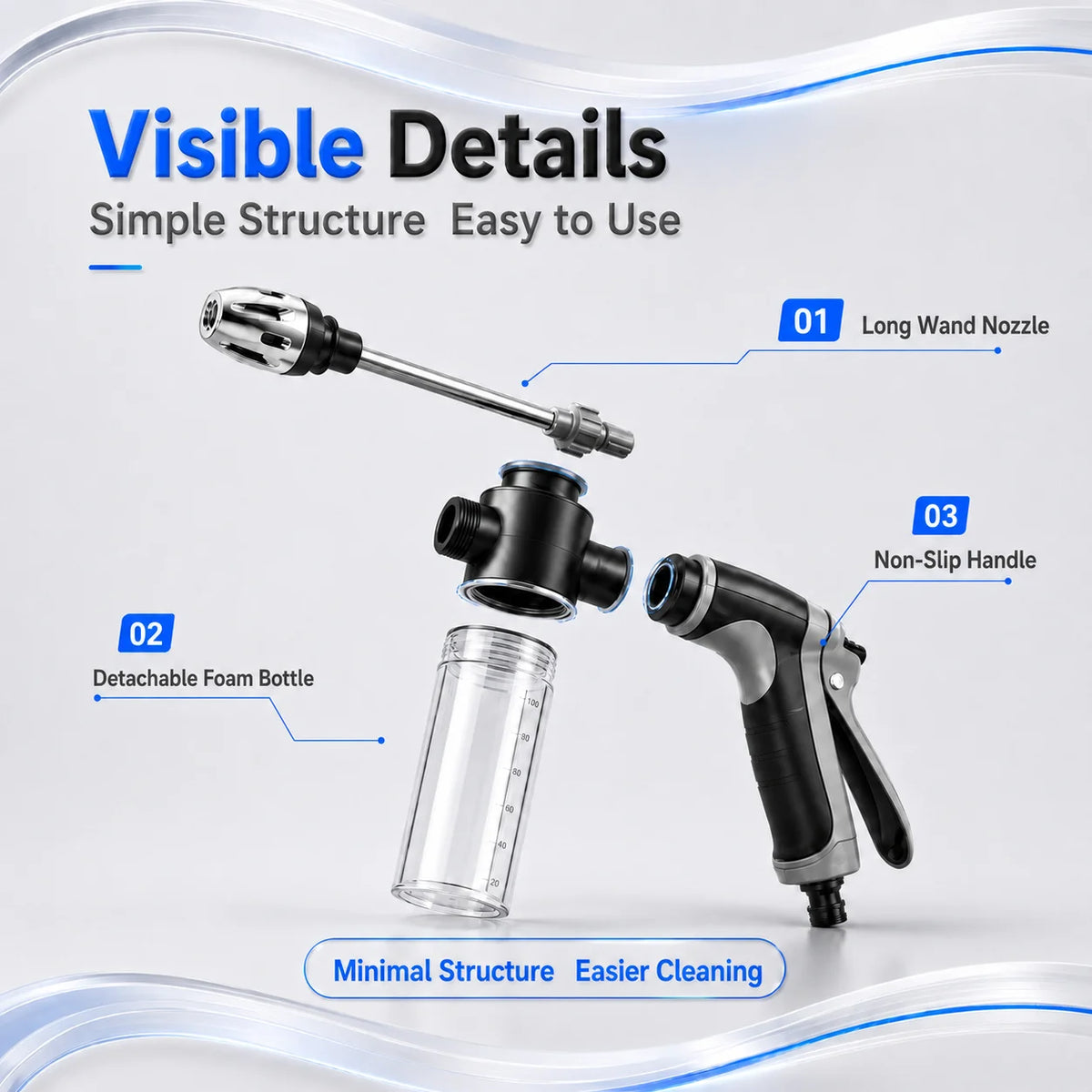 High-Pressure Car Wash Gun & Foam Cannon Garden Hose Nozzle Garden Hose Nozzle Axl