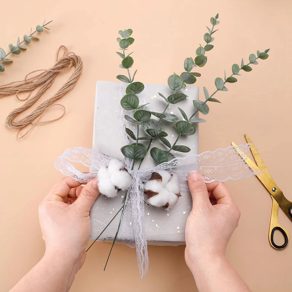 6 Artificial Eucalyptus Branch Stems – Faux Greenery Decor Artificial Greenery Stems Axl