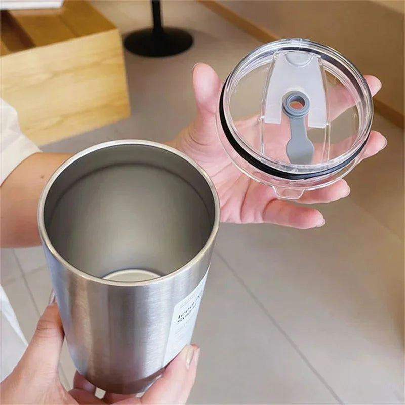 600ml Insulated Stainless Steel Coffee Cup with Straw – BPA Free Insulated Travel Tumbler Axl