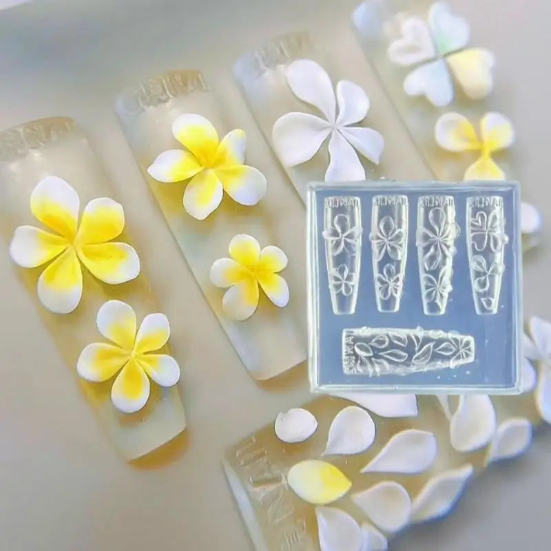 3D Silicone Flower Nail Art Mold – Hibiscus Floral DIY Template Nail Art Mold Axl