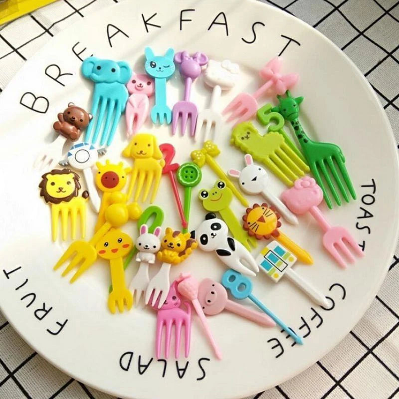 50/60 Pcs Cartoon Fruit Forks – Party Dessert & Snack Picks Party Food Picks Axl