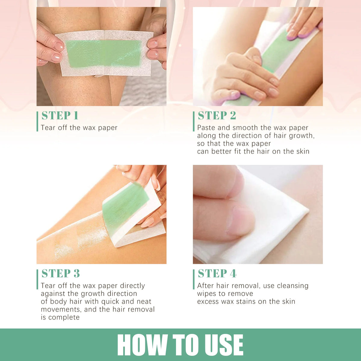 WEST MONTH Beeswax Wax Strips – 20pc Hair Removal Kit Hair Removal Strips Axl