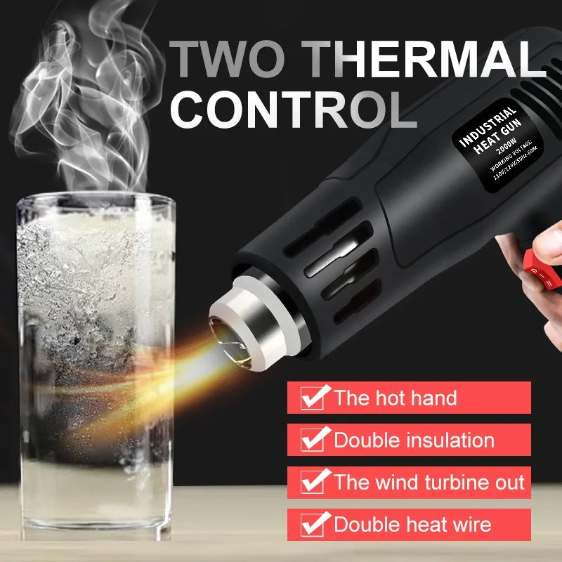 2000W Industrial Heat Gun – Adjustable Temp for Auto Film Industrial Heat Gun Axl