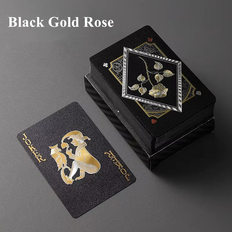 Waterproof Gold Foil Playing Cards – Poker, Magic & Board Games Playing Card Deck Axl Black Gold Rose