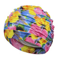 Printed Fabric Oversized Swimming Cap – Quick-Dry, Breathable Swim Cap Axl pink and blue flower