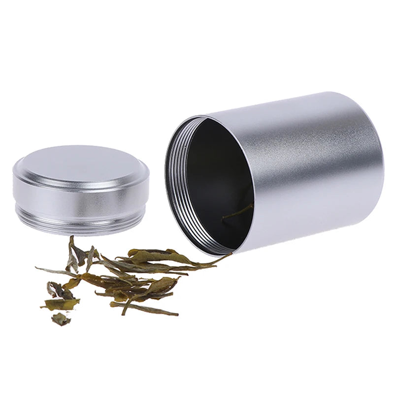 Airtight Aluminum Herb Stash Jar – Silver Metal Storage Can Herb Storage Jar Axl