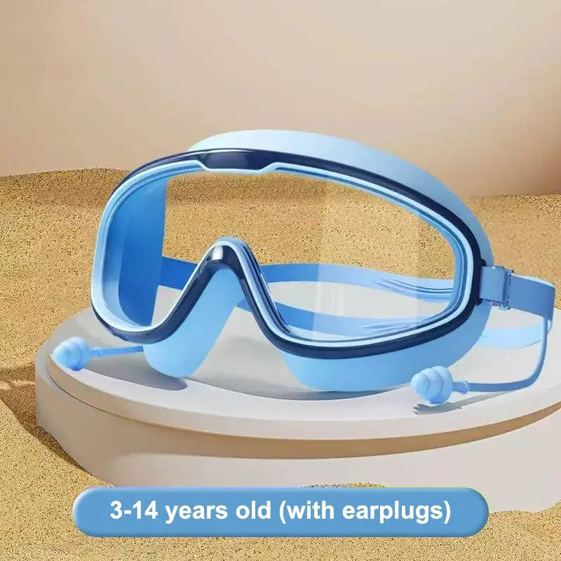 Kids Large Frame Swimming Goggles – Anti-Fog & UV Protection Kids Swim Goggles Axl Blue