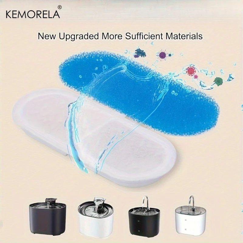 KEMORELA Cat Water Fountain Filters 6/10/16 Pack | Easy Clean Pet Fountain Filter Axl