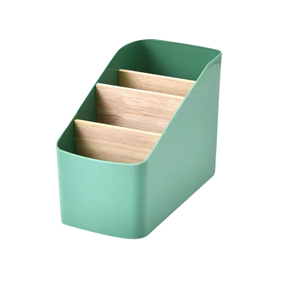 Wood Remote Control Organizer – Multipurpose Desktop Storage Box Desktop Storage Organizer Axl Green