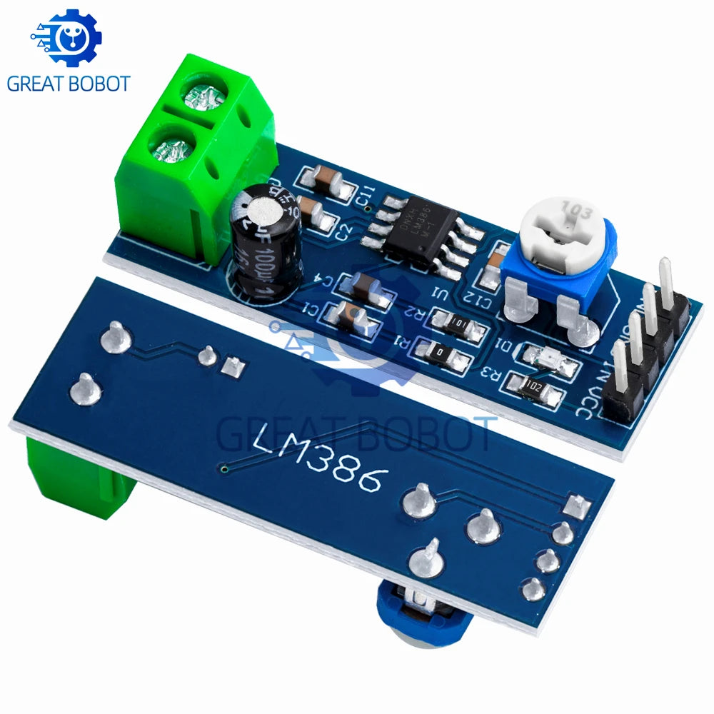 LM386 Audio Amplifier Module – 200x Gain, 5V–12V, 10K Resistor Audio Amplifier Module Axl