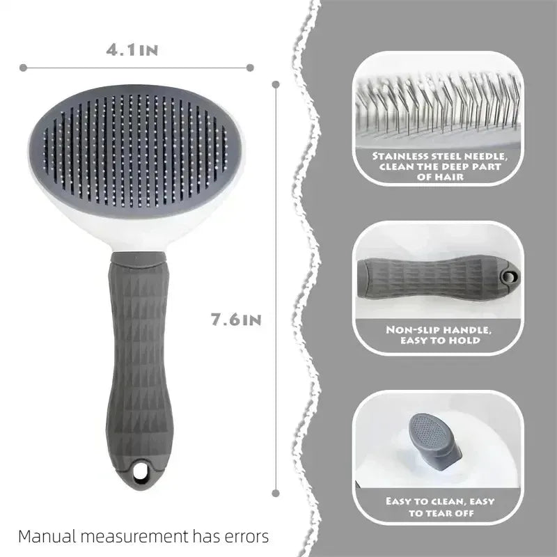 Self-Cleaning Pet Brush & Dematting Comb for Dogs & Cats Pet Grooming Brush Axl