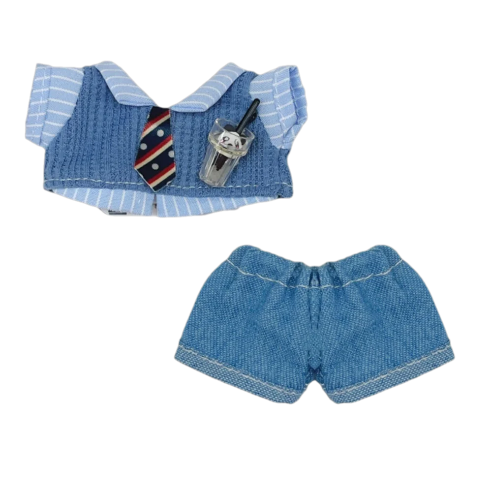 10cm Doll Clothes Set – Blouse, Pants & Necktie for BJD Doll Clothing Set Axl Blue
