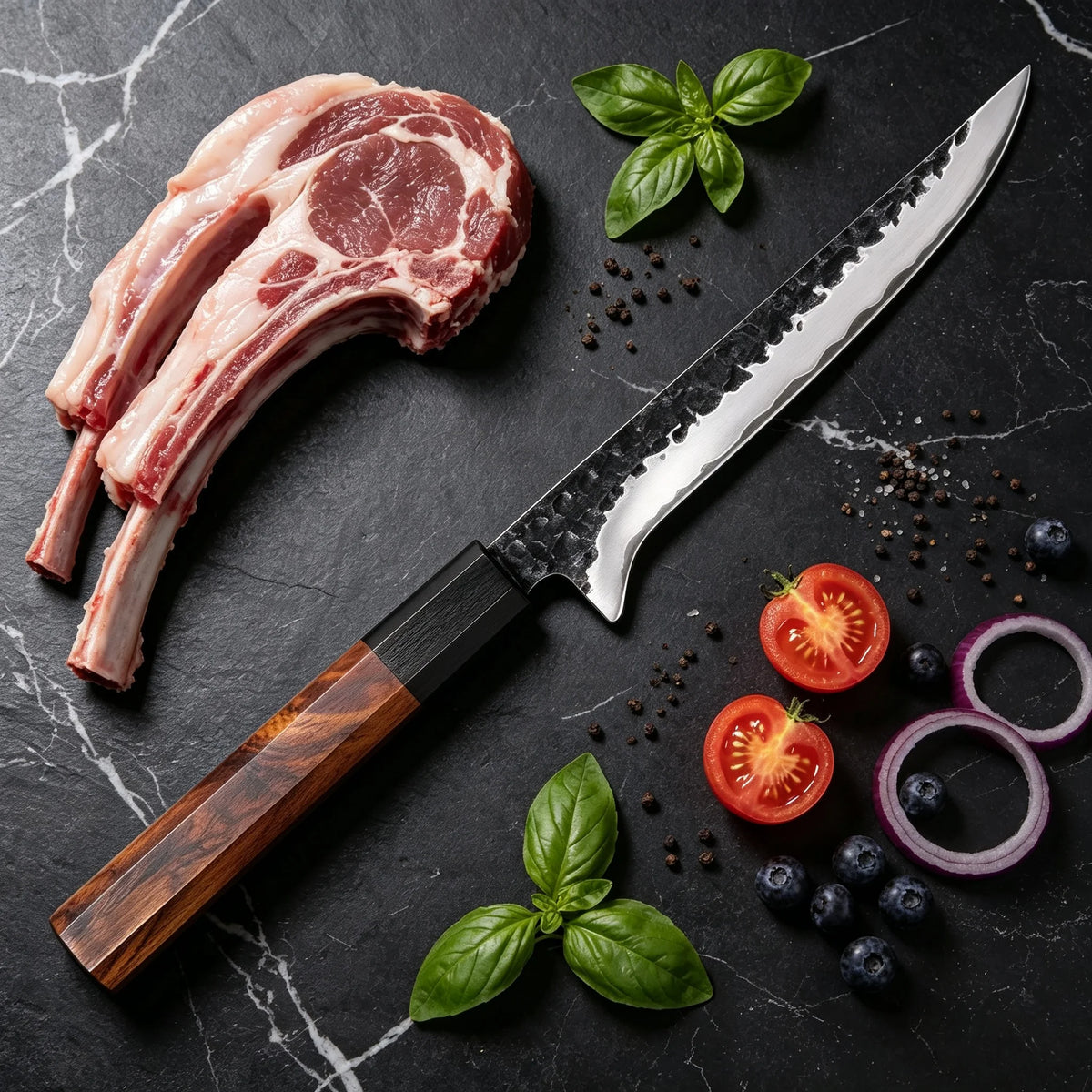 Hand Forged Hammered Japanese Boning Knife – Stainless Steel Japanese Boning Knife Axl