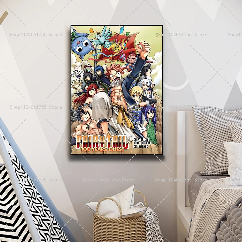 Anime Fairy Tail Wall Poster – Self-Adhesive Waterproof Sticker Anime Wall Poster Axl