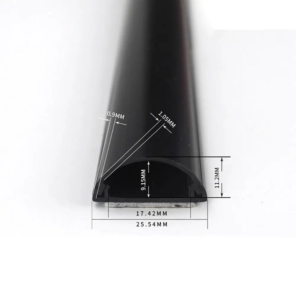 Arc Slot Floor Cord Cover – Self-Adhesive Cable Concealer Floor Cord Cover Axl Black