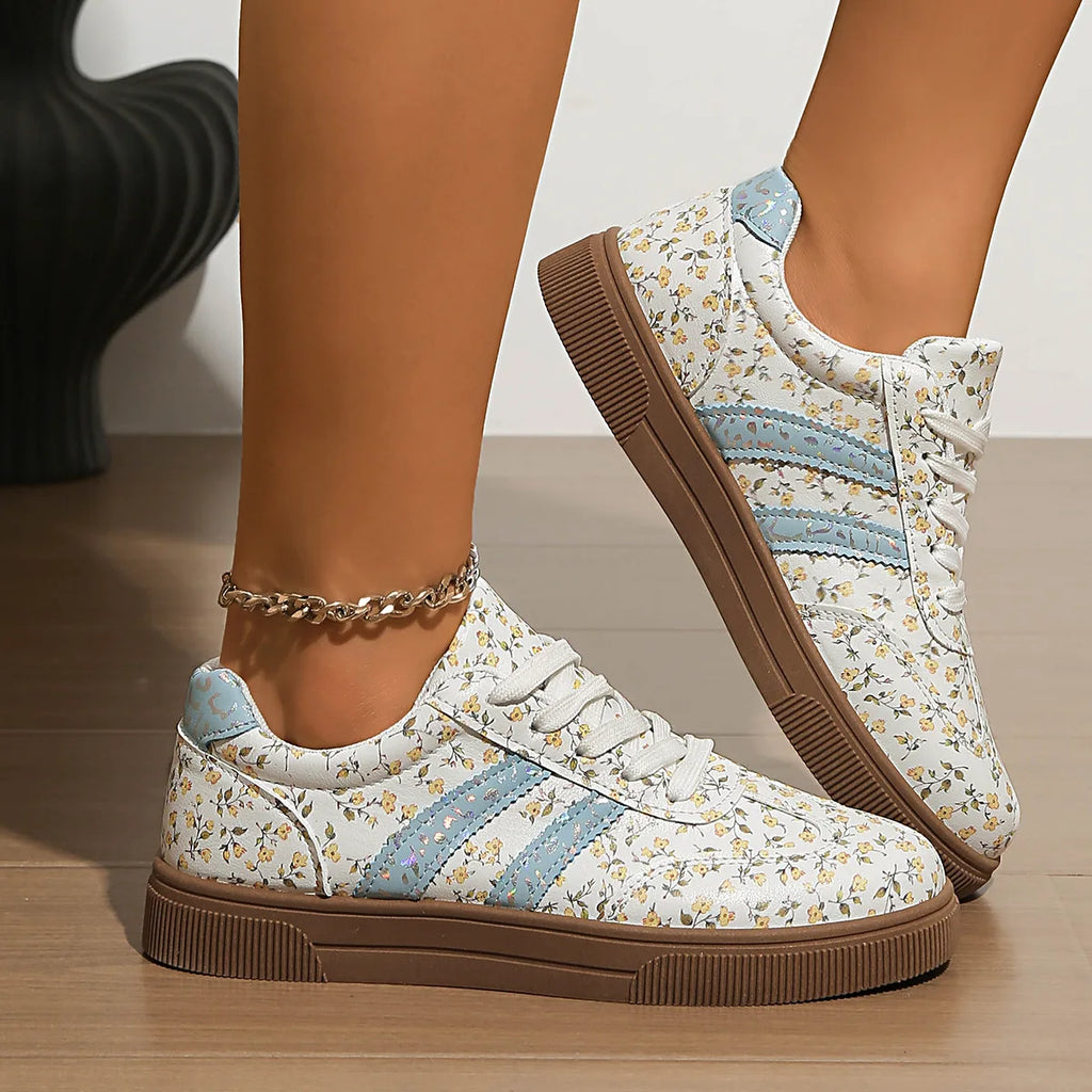 Women's Floral Lightweight Sneakers – Breathable Casual Shoes Women's Sneakers Axl