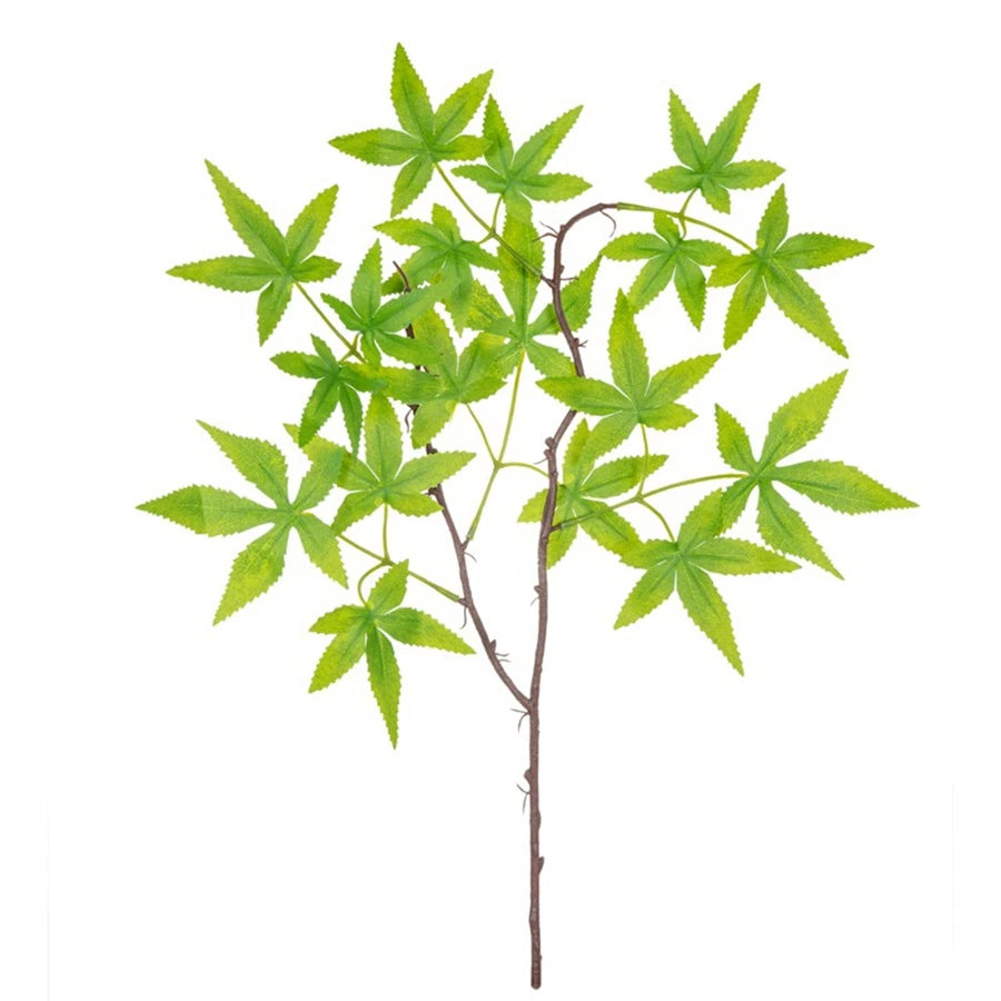 Autumn Artificial Maple Leaf Bouquet | Fall Home Decor Artificial Leaf Bouquet Axl MINT GREEN 1 pc