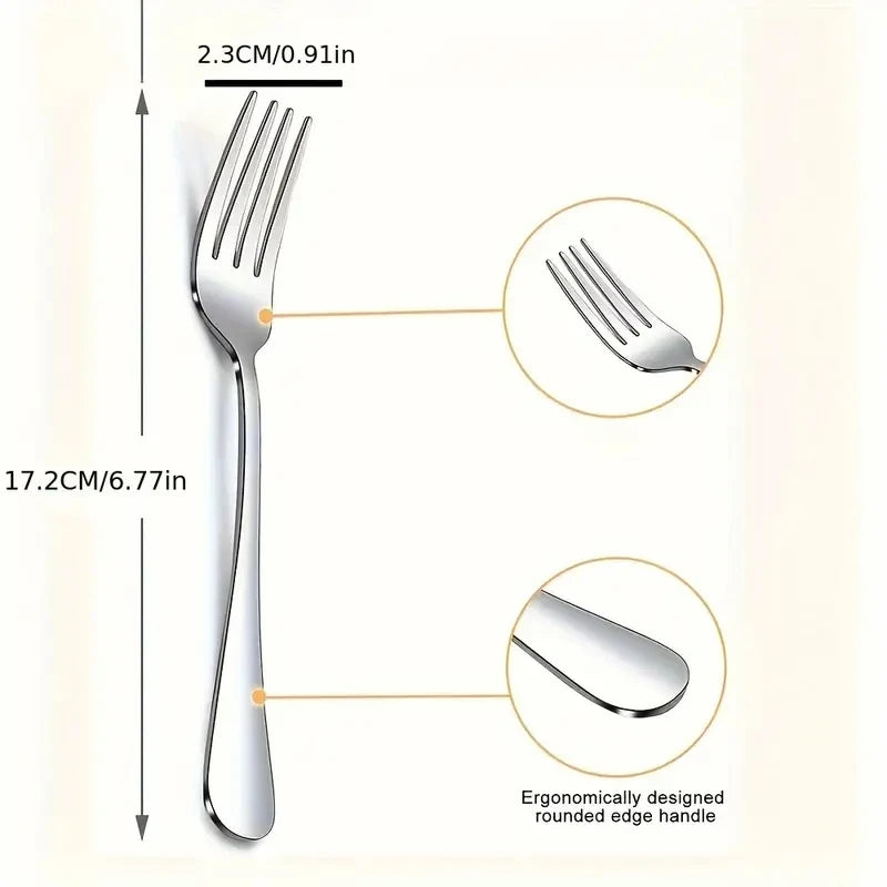12-Piece Stainless Steel Fork Set – Dinner, Salad & Dessert Flatware Fork Set Axl