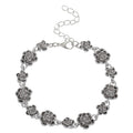 Retro Vintage Rose Flower Bracelet – Women's Gold Silver Chain Charm Bracelet Axl Silver