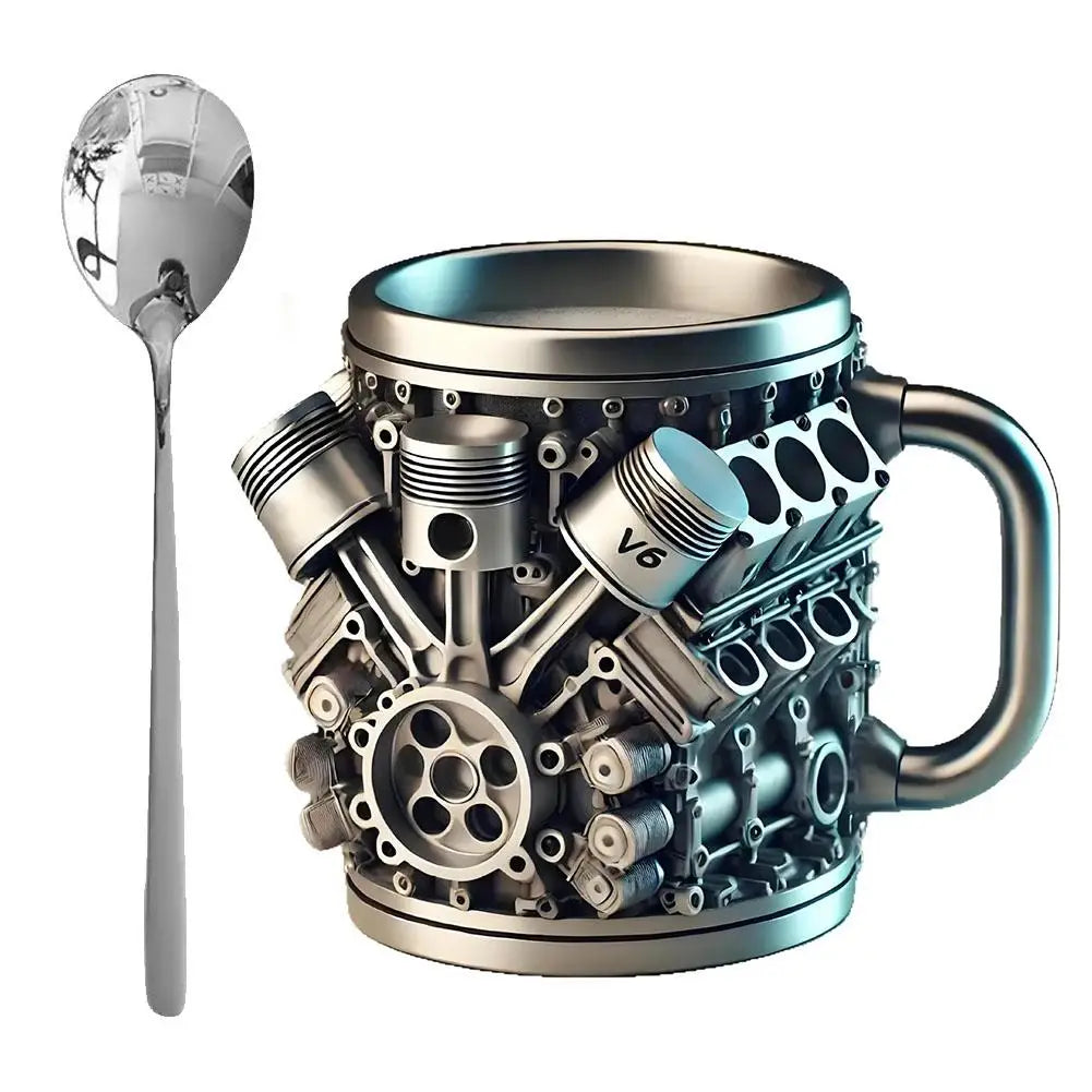 V12 Engine Coffee Mug 200ml | Unique Car Enthusiast Gift Novelty Coffee Mug Axl V6 301-400ml
