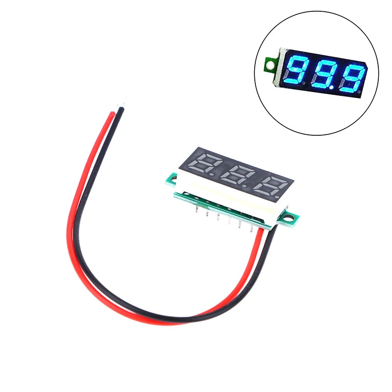 DC 2.4–40V Mini LED Digital Voltmeter – 0.28" Panel Tester LED Digital Voltmeter Axl Blue